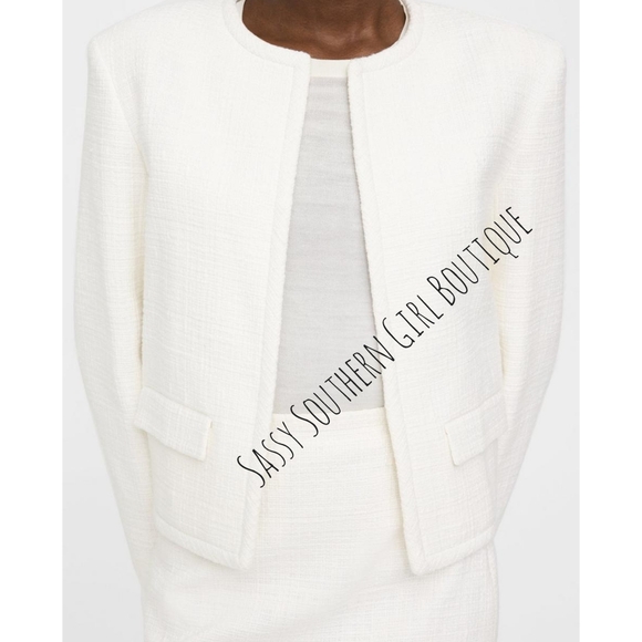🆕⭐Tweed THEORY white tweed blazer - Picture 9 of 13